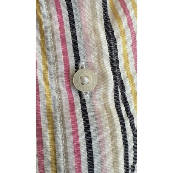 Tommy Hilfiger Striped Collared Long Sleeve Button Up Shirt Women's Sz XL - Picture 10 of 14